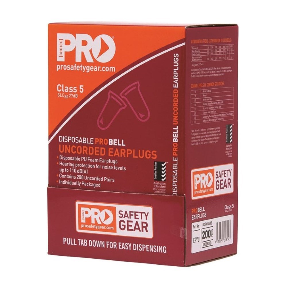 Pro Choice Probell Disposable Uncorded Earplugs Uncorded - EPYU