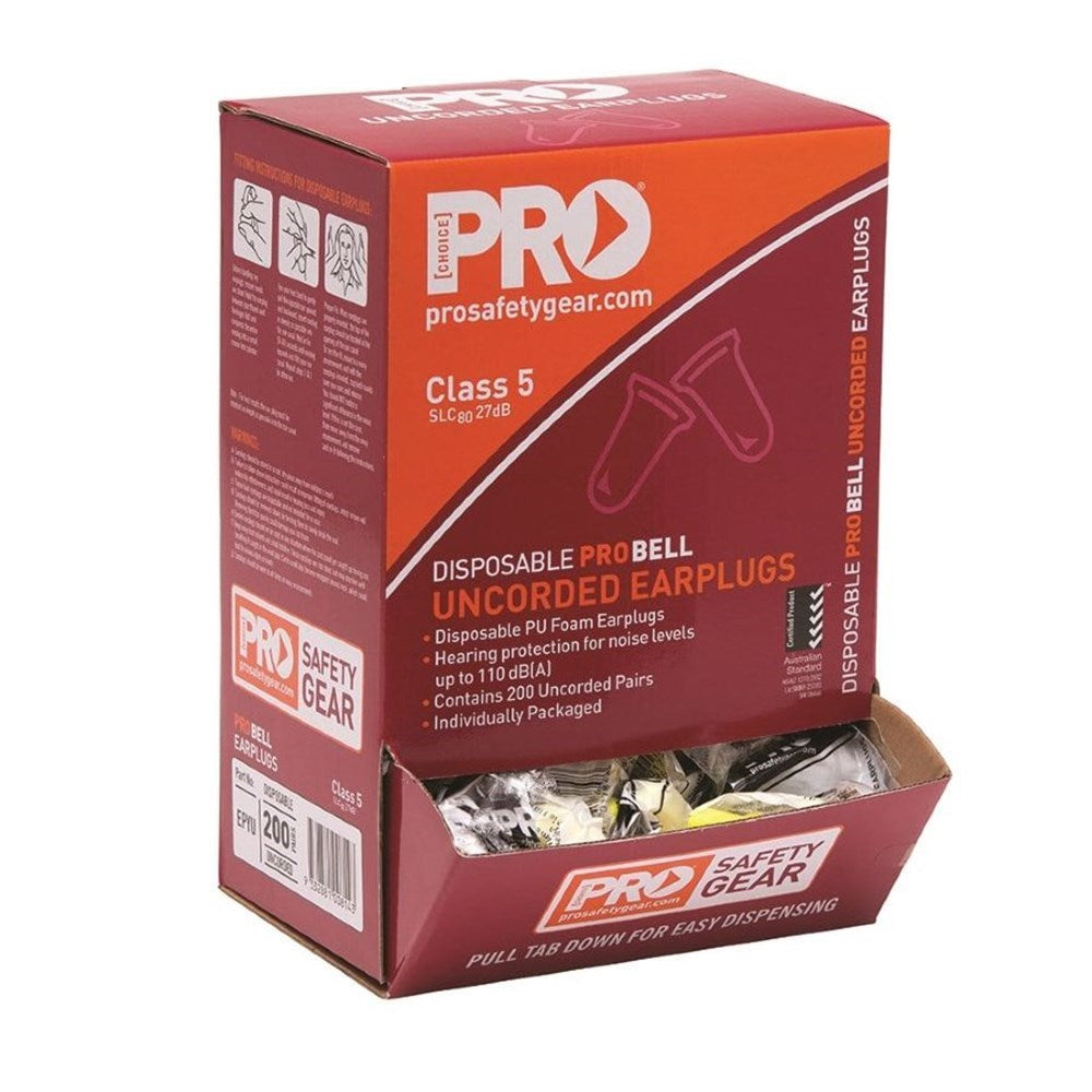 Pro Choice Probell Disposable Uncorded Earplugs Uncorded - EPYU