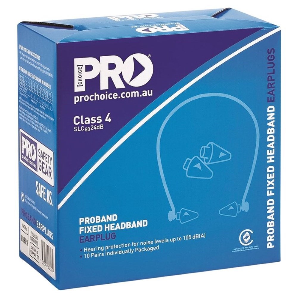 Pro Choice Proband Fixed Headband Earplugs Class 4 -24Db  10 Pairs - HBEPA