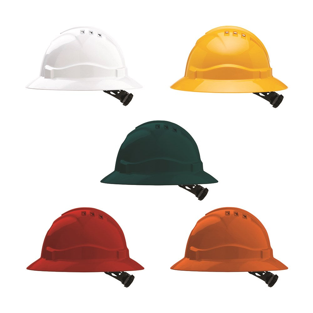 Pro Choice V6 Hard Hat Vented Full Brim Ratchet Harness HHV6FB