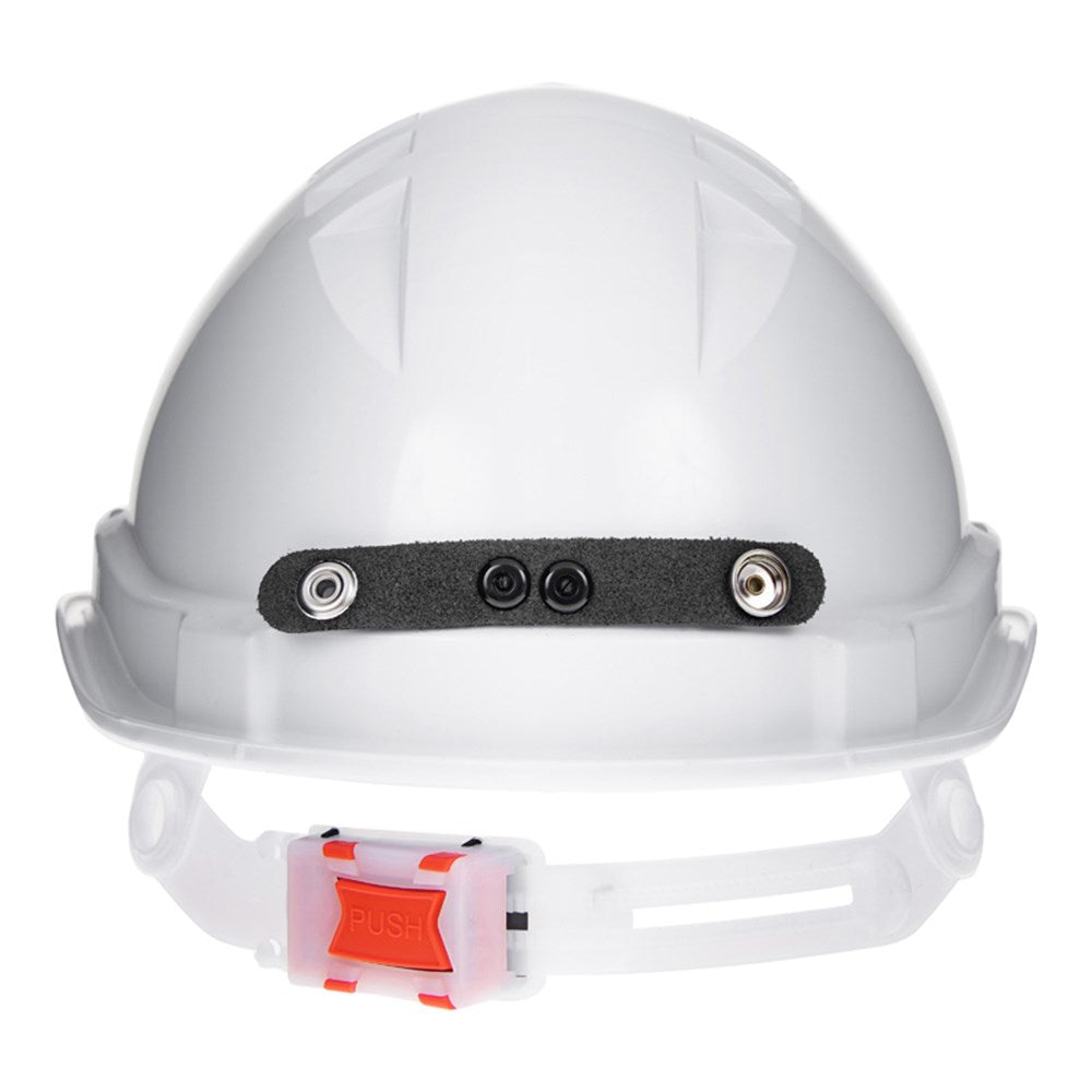 Pro Choice V6 Hard Hat Vented With Lamp Bracket And Pushlock Harness - White HHV6LB-W
