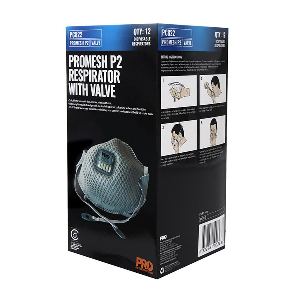 Pro Choice Dust Masks Promesh P2+Valve - PC822