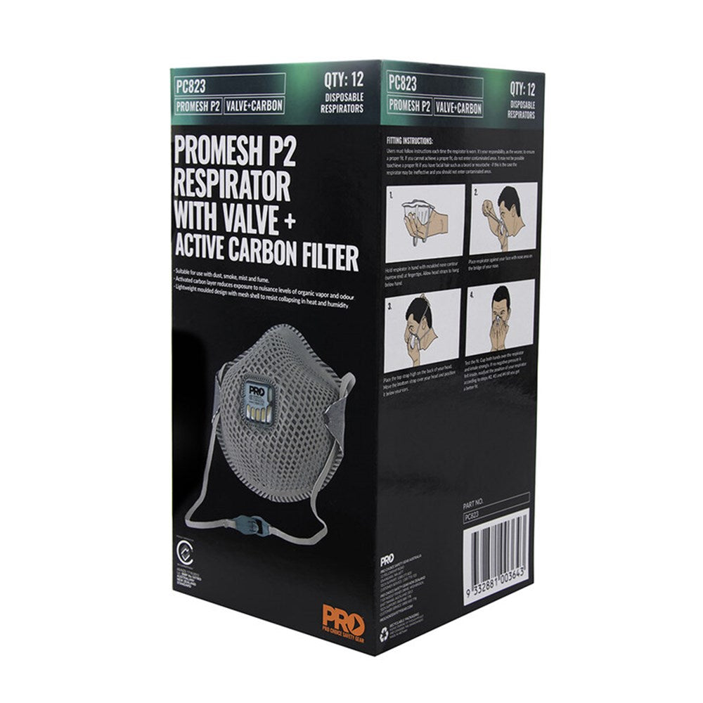 Pro Choice Dust Masks Promesh P2+Valve+Carbon - PC823