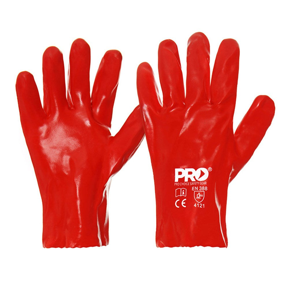 Pro Choice 12x 27Cm Red Pvc Gloves Large - PVC27