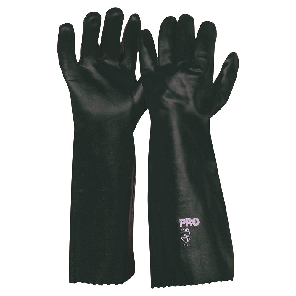 Pro Choice 12x 45cm Green Double Dipped PVC Gloves Large - PVC45DD